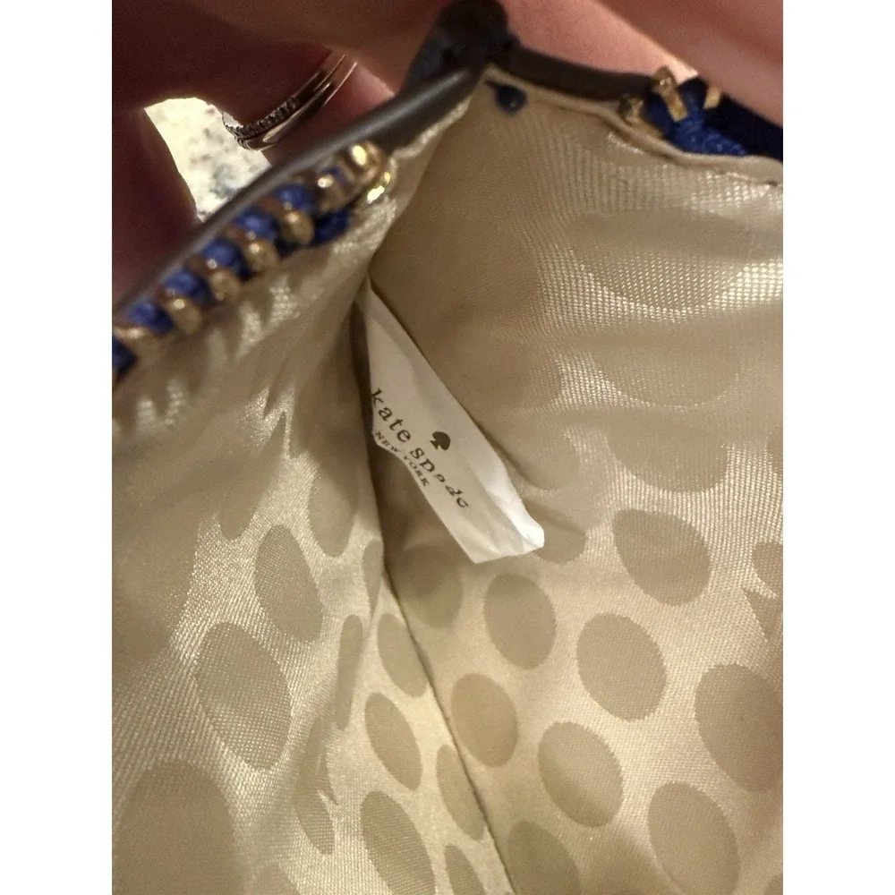 Kate Spade New York Cobalt Blue Zippered Wristlet Pouch Purse